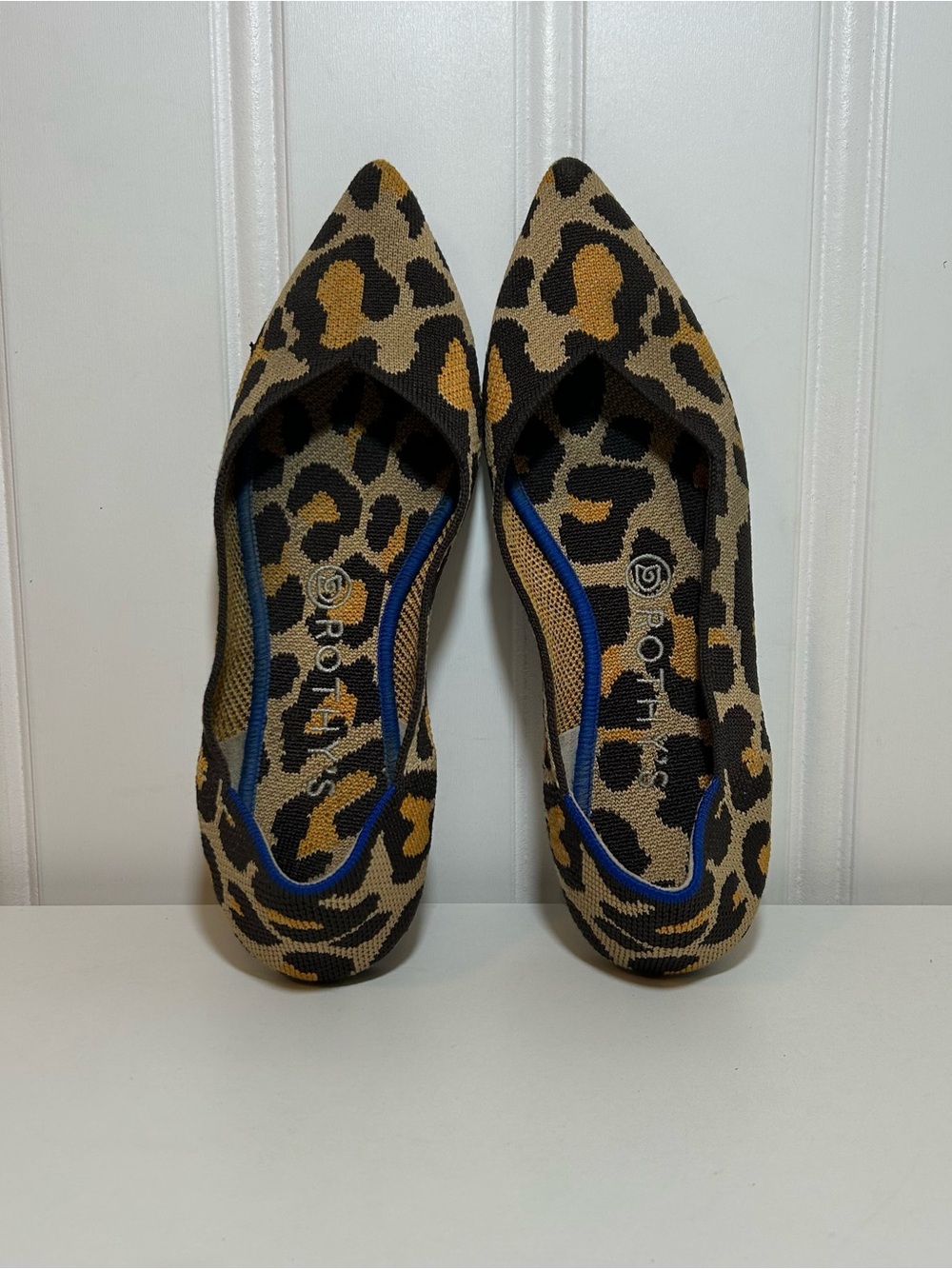 Rothy’s Leopard Print Pointed Toe Knit Ballet Flats - Women